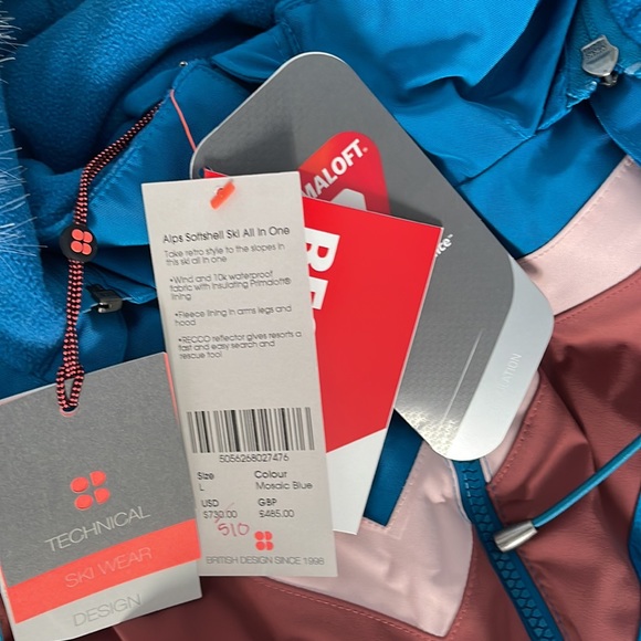 Sweaty Betty Alps Softshell Ski All in One jumpsuit new size L - Picture 4 of 5